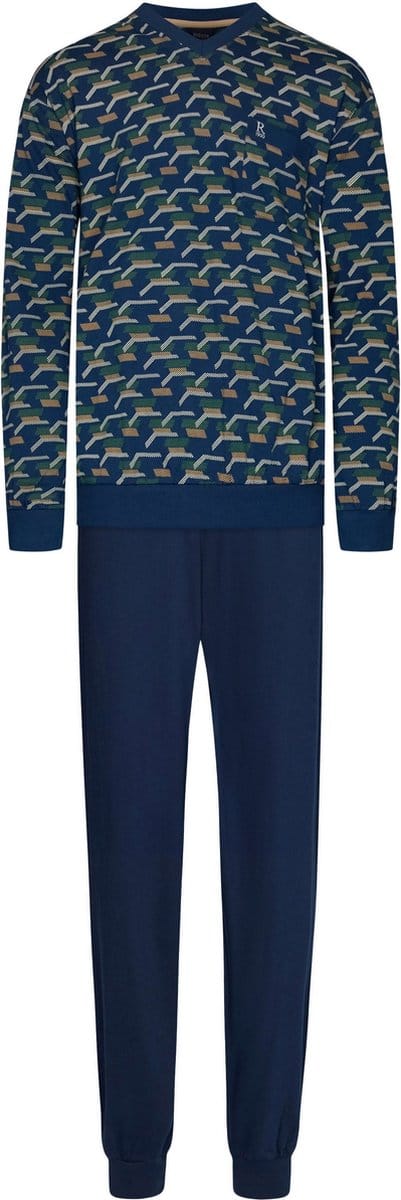 Robson - Heren Pyjama set Jeremy - Blauw - Katoen - Maat 56