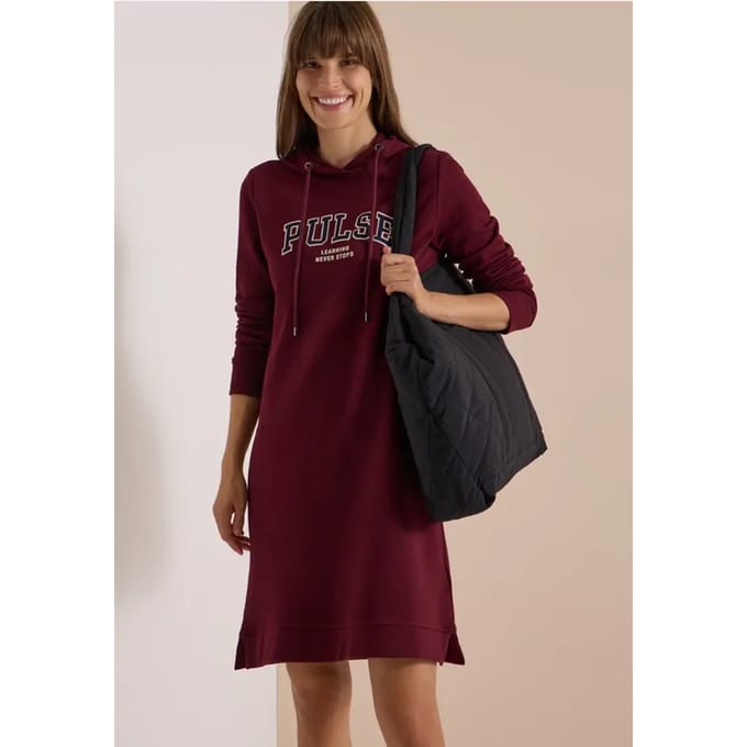 Kniehoge sweaterjurk met capuchon