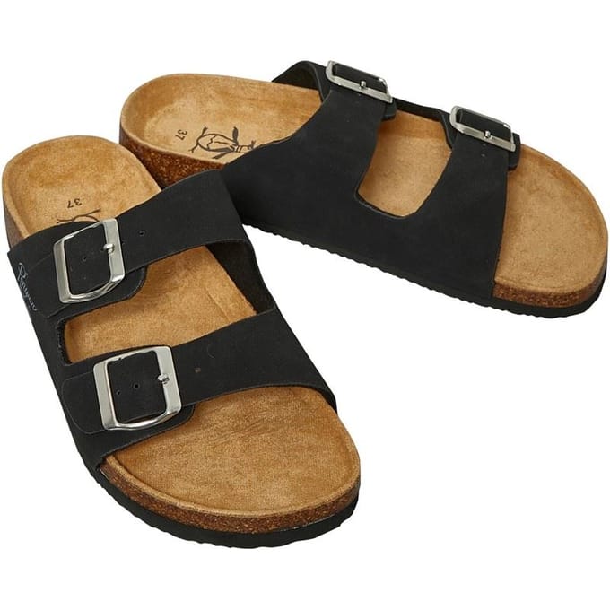 Penguin Port 2 Dames Zwarte Sandalen
