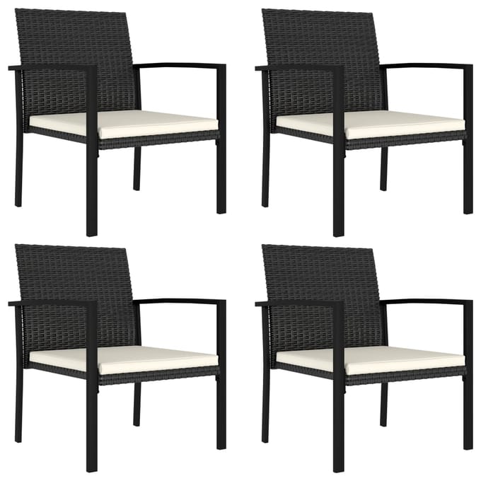vidaXL - Tuinstoelen - 4 - st - poly - rattan - zwart