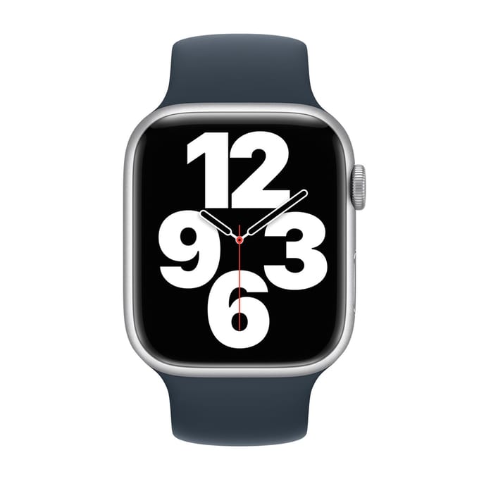 Apple Siliconen solobandje voor de Apple Watch | 44/45/46/49 mm - Maat 7 - Storm Blue