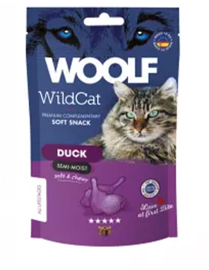 * 3 x * Woolf - Wild Cat - duck - eend - 50 gr - 100% natuurlijk - 3 x 50 gr = 150 gr