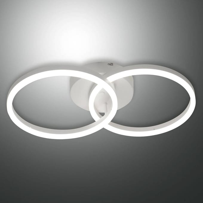 Fabas Luce LED plafondlamp Giotto, 2-lamps, wit