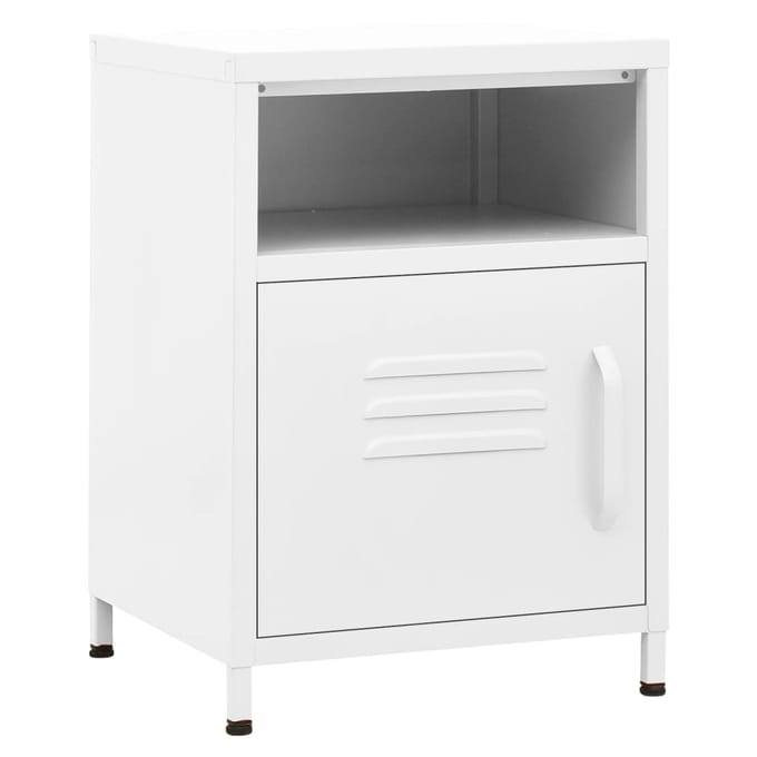 vidaXL - Nachtkastje - 35x35x51 - cm - staal - wit