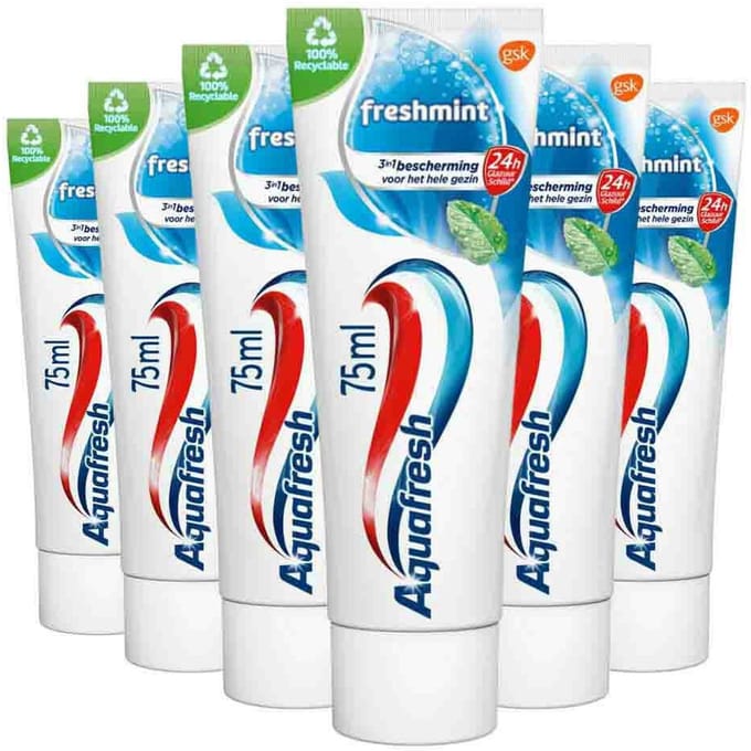 Aquafresh - Tandpasta - Freshmint - 2x75ml x 3