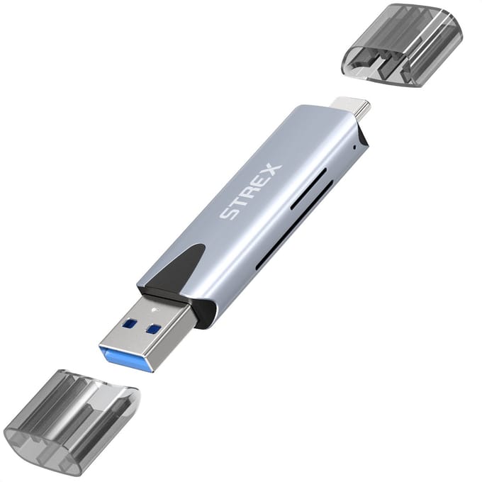Strex Kaartlezer USB C en USB 3.0 - SD en Micro SD Kaartlezer - Geheugenkaartlezer - Card Reader