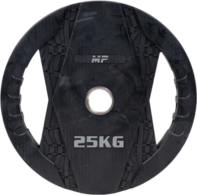 Muscle Power Olympische Halterschijf met Handgrepen - Rubber - 25 kg