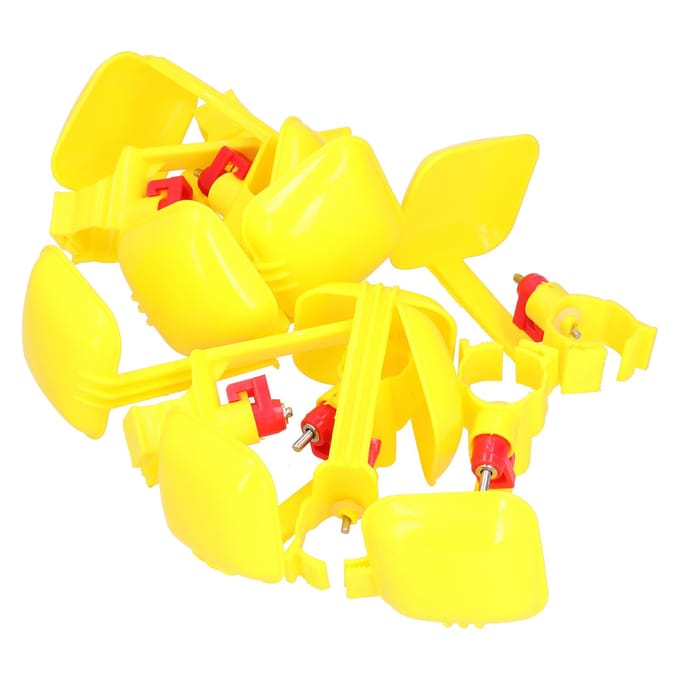 10 stuks kippennippeldrinker met beker 20 ml geïntegreerde automatische drinkbak pluimvee accessoire yellow