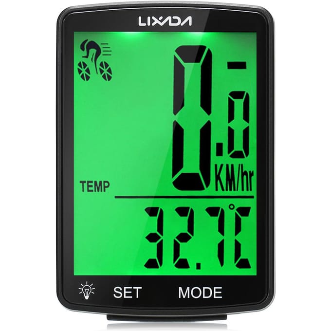 LIXADA Draadloze Fietscomputer Multifunctioneel LCD-scherm Fietscomputer Mountainbike Black Shell