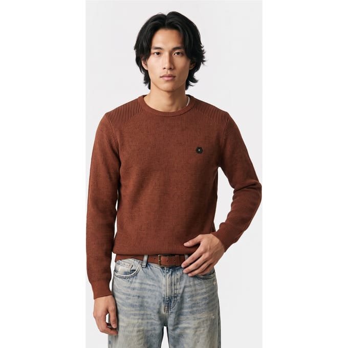 No Excess Pullover Crewneck Plated Structure Knit Terra Größe: S | Pullover Outlet | Herren