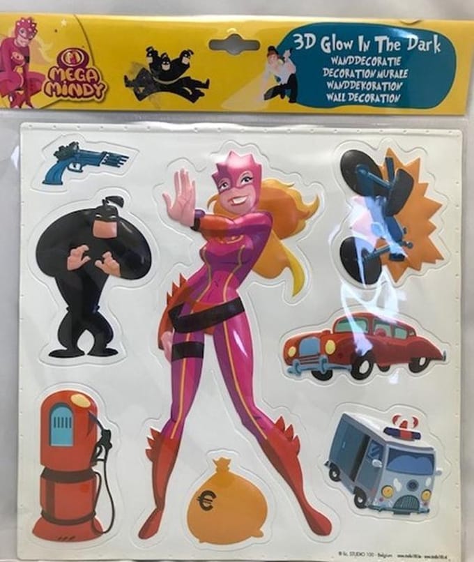 10 pakjes Mega Mindy Stickers 3D 8 stickers - 10 stuks - 8 delig - studio 100 - Wandstickers