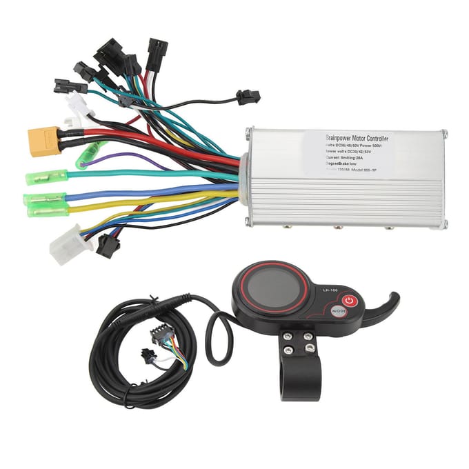 36V 48V 60V 500W 28A Borstelloze Snelheidsmotor Controller Sinusgolf Controller Kit met Instrument voor gray