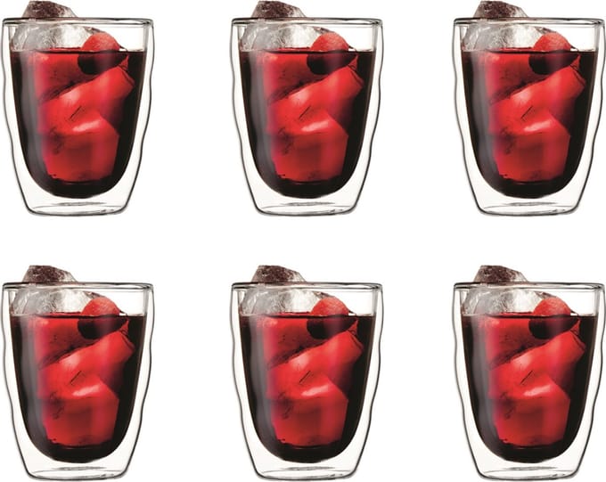 Set van 6 Dubbelwandige Glazen - 350ml - Merkloos