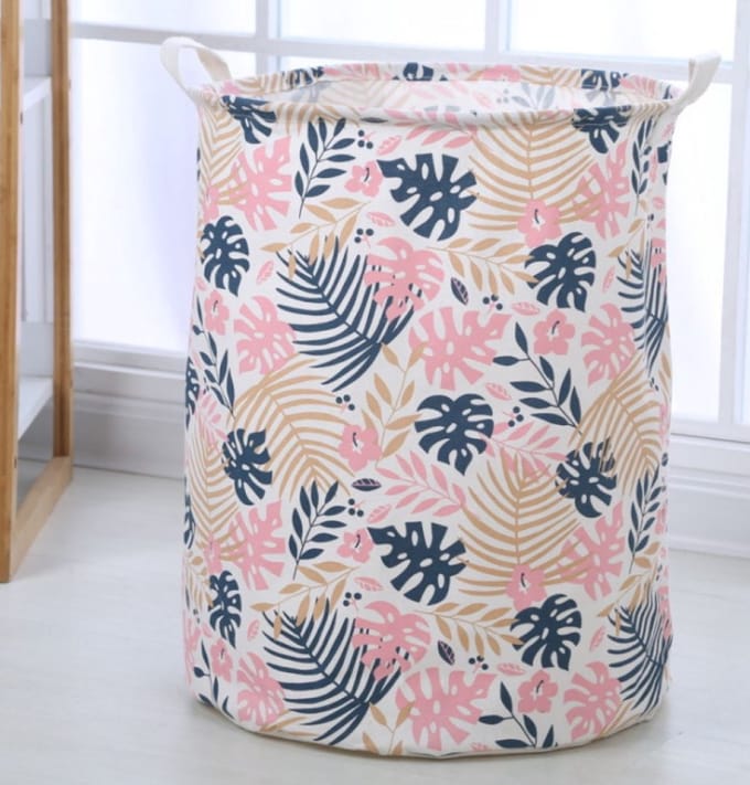 Wasmand met blad motief 50x40 cm