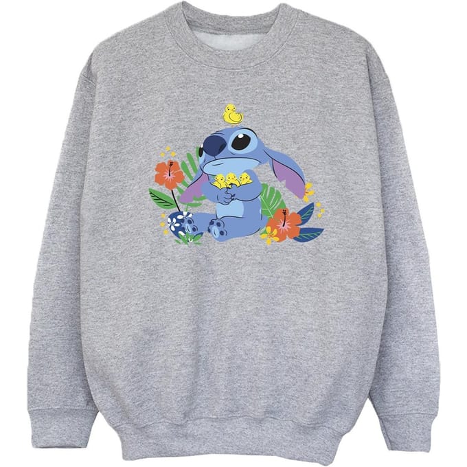 Disney Meisjes Lilo & Stitch Vogels Sweatshirt (Sportgrijs)