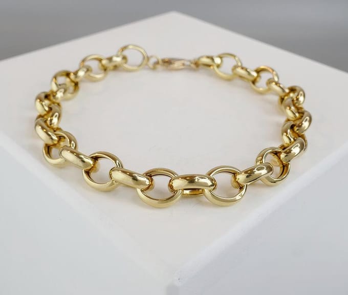 Gouden ovale jasseron armband