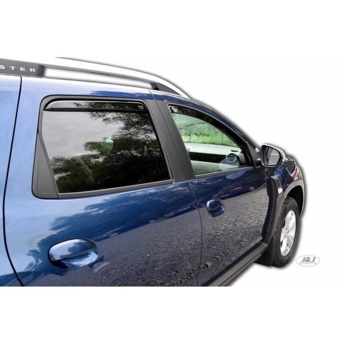Luchtdeflectoren - J&;J AUTOMOTIVE - Dacia Duster 2017-2024 - Gerookt - Versterkt Acryl - Eenvoudige Installatie