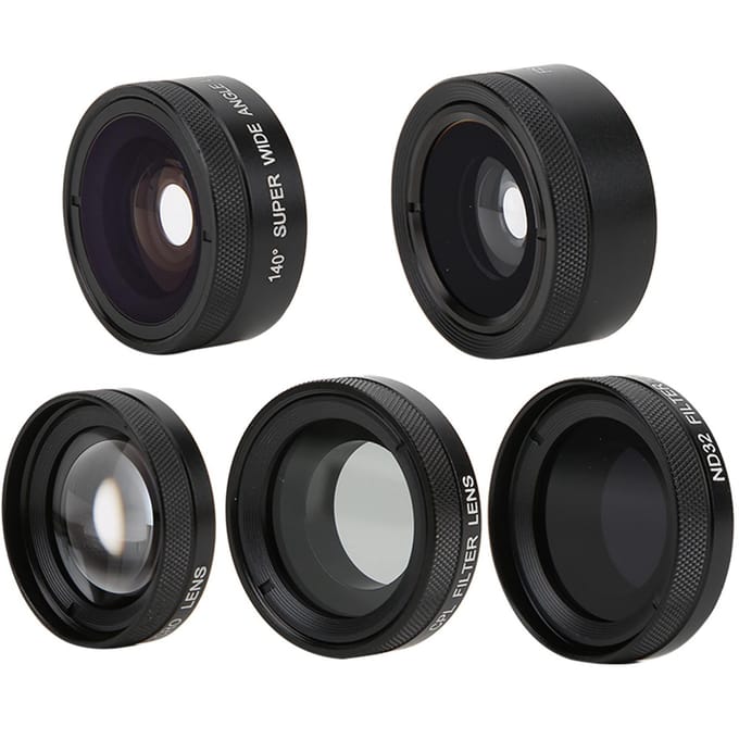 Objectif grand angle Fisheye Macro CPL Starlight 6 en 1 pour téléphone black