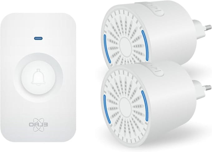Draadloze Deurbel Set - Plug-in Ontvangers - Altijd Thuis Horen - 200 Meter Bereik - 2 Ontvangers - Wit