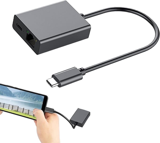 Ethernet USB-adapter - Netwerkadapter - Snelle Internetverbinding - Plug and Play - 1000 Mbps - Donkergrijs
