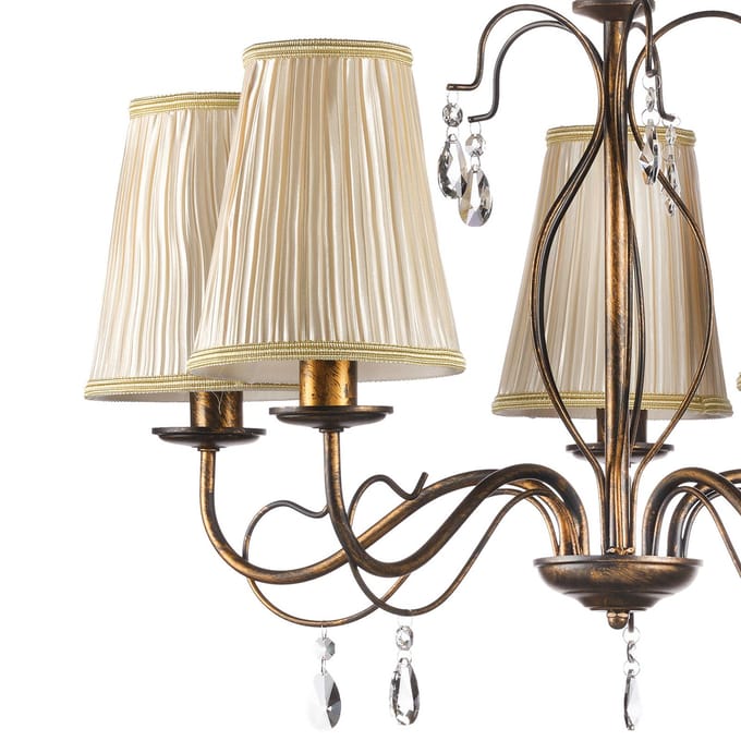 ONLI Delia kroonluchter, bronskleurig, 5-lamps, Ø 68 cm