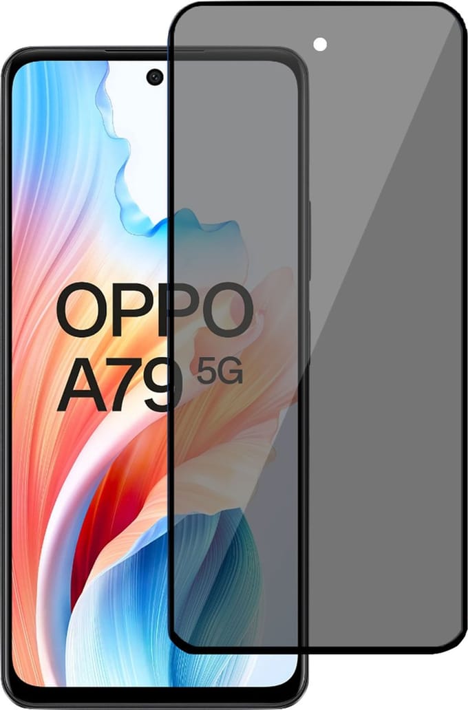 Privé Screenprotector geschikt voor OPPO A79 5G - Privacy Beschermglas - Privacy Proteqt+