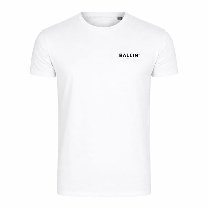 Heren Tee SS met Ballin Est. 2013 Backprint Cross Shirt Print - Wit - Maat M