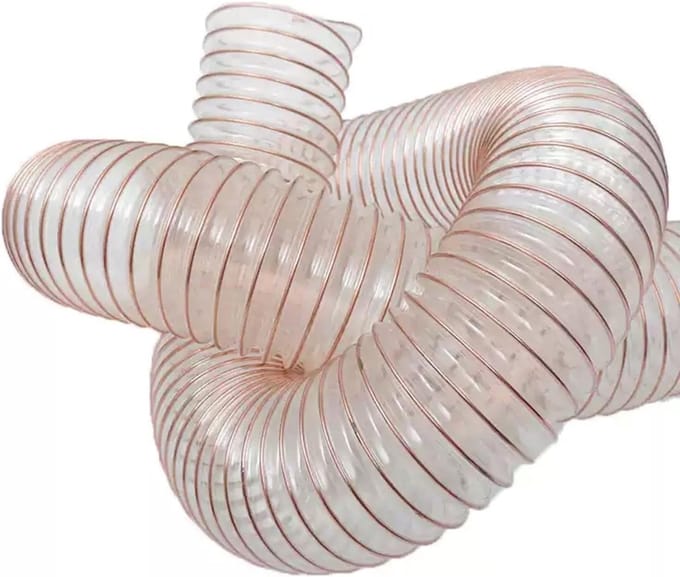Flexibele Buis - Stofzuiger Slang - Stofafzuiging - Verstelbare Lengte - 5 Meter 70mm - Transparant