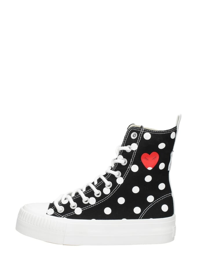 KAYA HIGH Dames sneakers hoog - Zwart stippen - maat 37