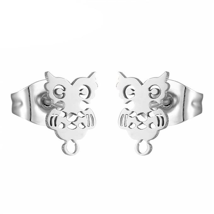 Fako Bijoux® - Oorbellen - Steker - RVS - Stainless Steel - Uiltje Mini