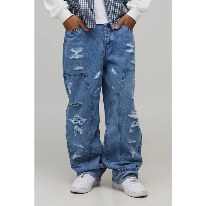 Relaxed Fit Gescheurde Timmerman Jeans | Light Wash | Size 30