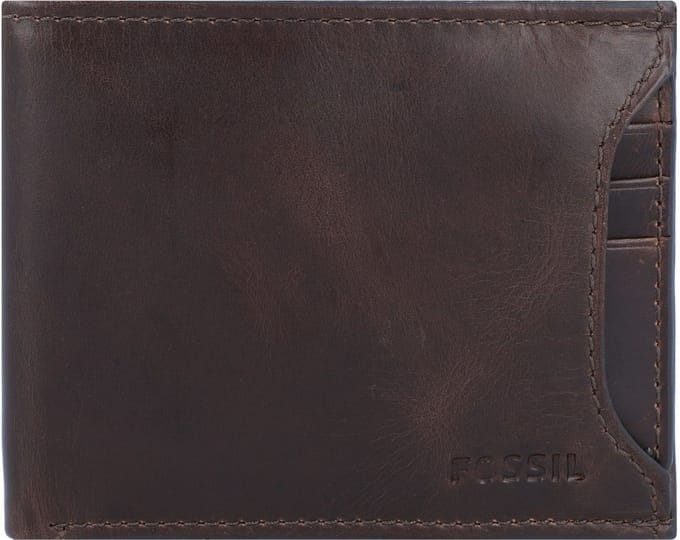 FOSSIL Portemonnee Derrick Sliding 2 in 1 Dark Brown Bruine