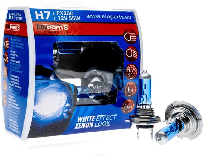 Einparts Xenon Glow Pro H7 White Effect Koplampen - Dimlicht 6000K Wit (Set)