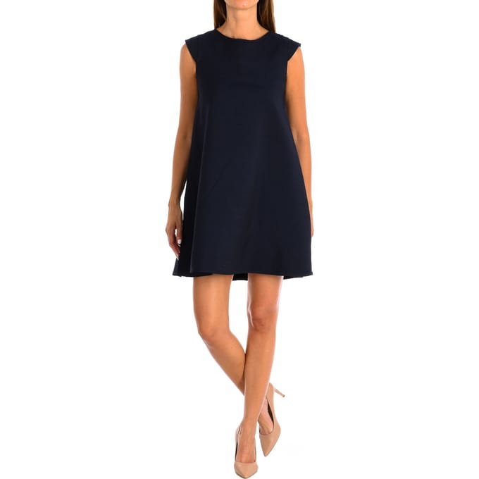 Kurzes Kleid mit ausgestellten Ärmeln und Rundhalsausschnitt 9064 Damen