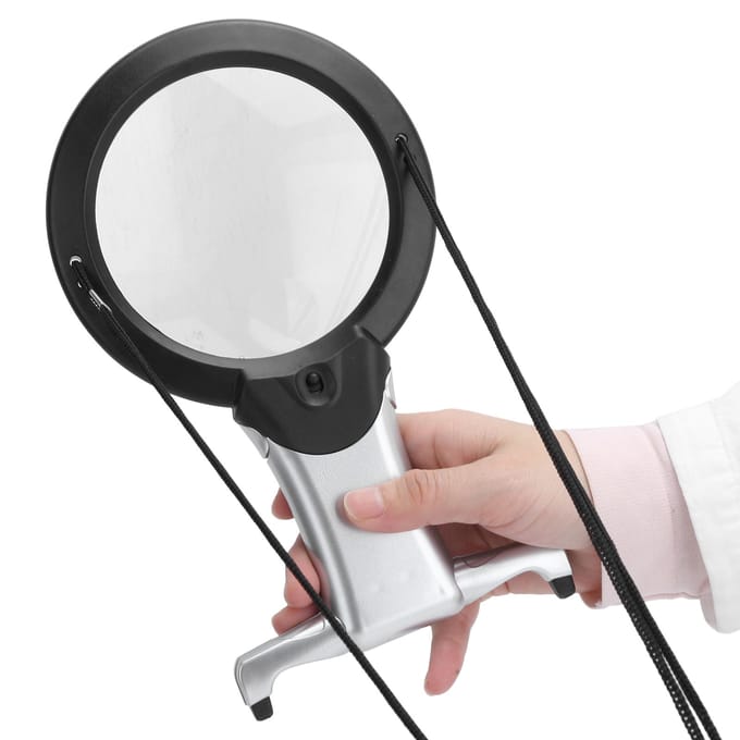 26X Dubbele LED Leesloep Handheld Nekdragen Multifunctionele Tafel Werkende Vergrootglas