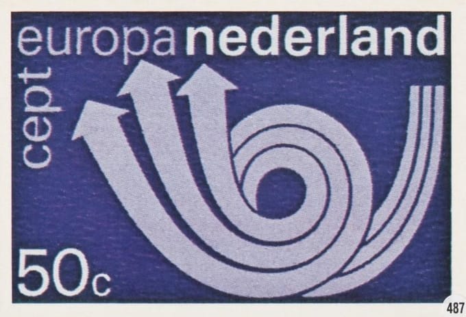 Briefkaart met afbeelding C.E.P.T. Posthoorn postzegel