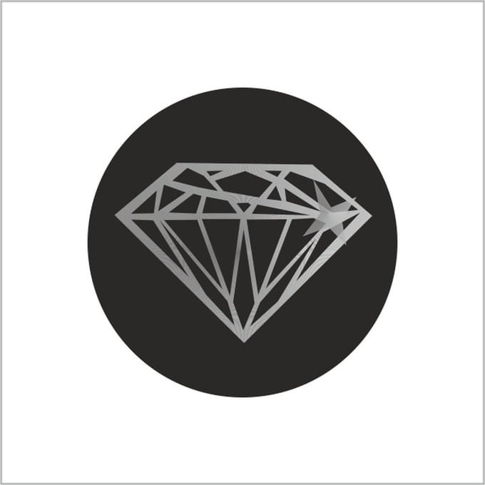 Sticker - "DIAMAND ZILVER" - Etiketten - 35mm - Zwart/Zilver - Sluitzegel - Sluitsticker - Premium Kwaliteit