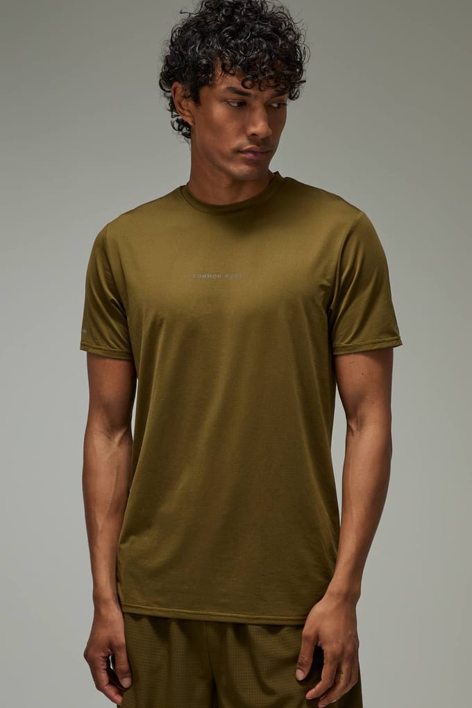 Gewoon Tempo Hardloop Regular Fit T-shirt | Olive | Size Medium