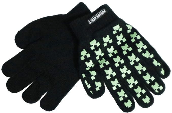 Minecraft Handschoenen - One Size - Zwart/Groen