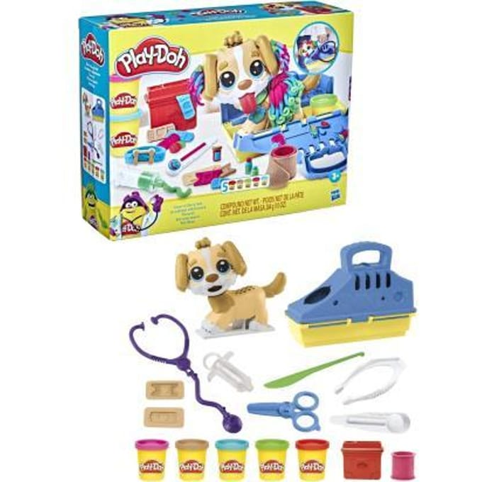 Play-Doh Dierenarts Speelset - Boetseerklei - Inclusief 5 Play-Doh potjes - Knutselen voor kinderen
