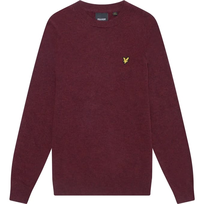Ronde hals trui van lamswol Lyle & Scott Blend