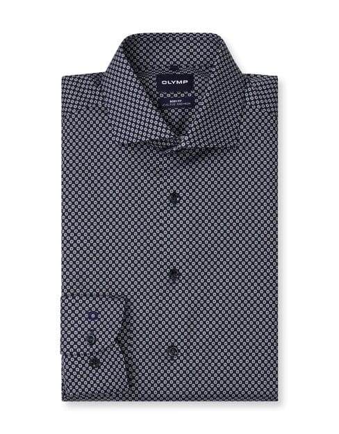 OLYMP Level Five Overhemd, Body Fit, Royal Kent, Marineblauw