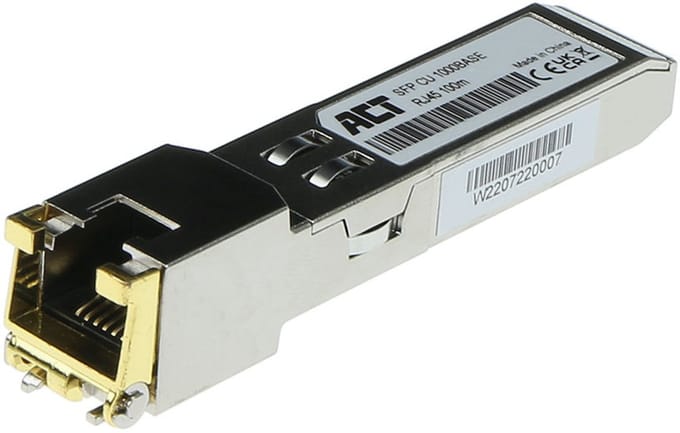 ACT SFP 1000Base copper RJ45 transceiver gecodeerd voor Juniper (SFP-1GE-T)