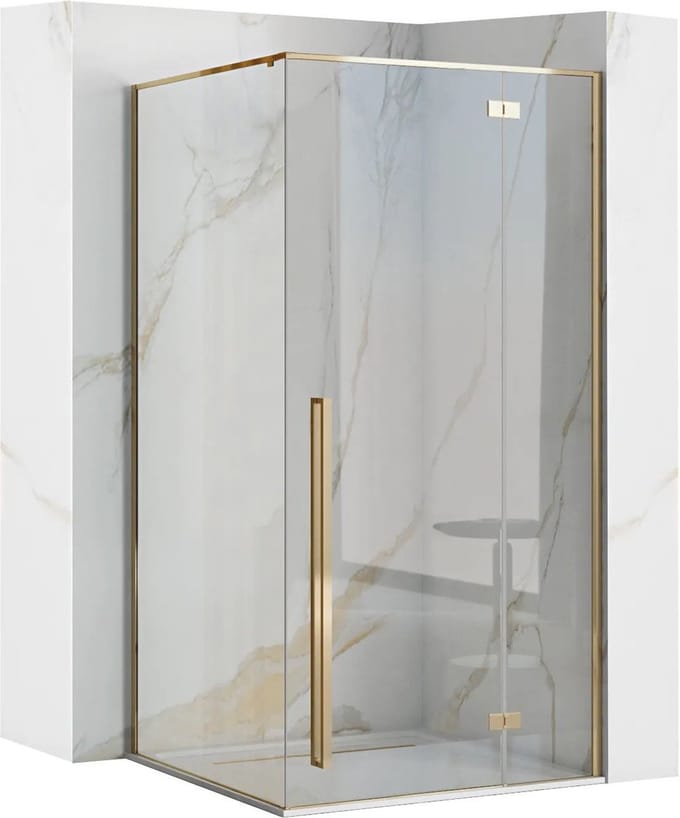 Rea Fargo Gold 90X120 U - 195 cm - Douchecabine - Rechthoek - Goud