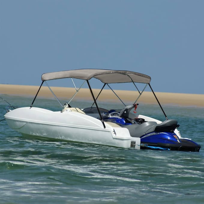vidaXL Biminitop 3 bogen 183x140x137 cm grijs
