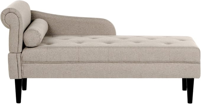 BELIANI YVOIRE - Chaise longue - Beige - Linkszijdig - Stof