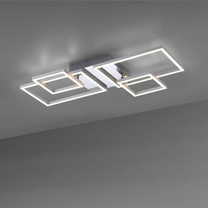 JUST LIGHT. GmbH LED plafondlamp Iven, staal, 32,4x30cm