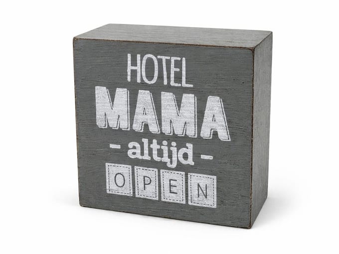 Tekstblok 10cm hotel mama kei grijs