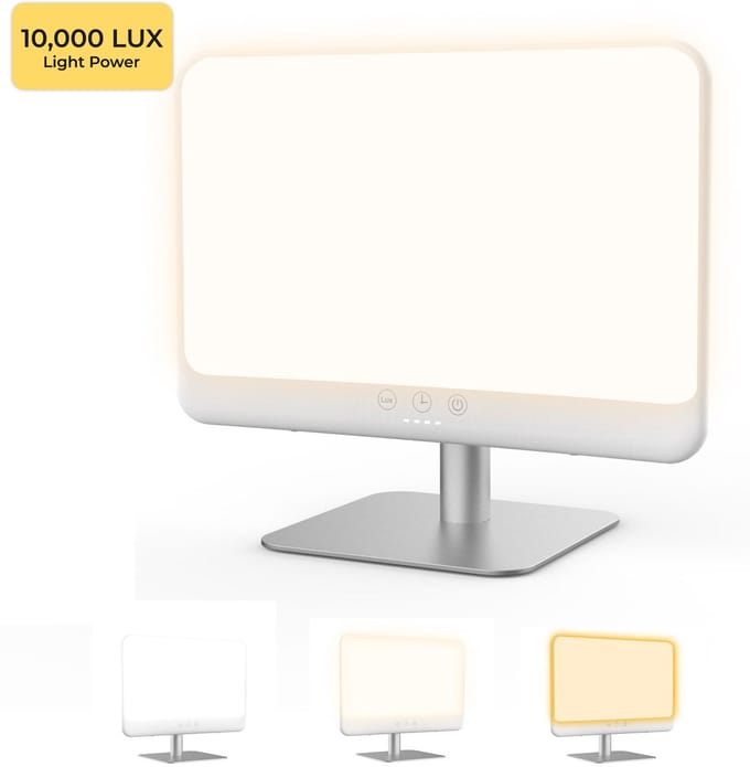 Daglichtlamp 10.000 LUX – Lichttherapielamp tegen Winterdip & Vermoeidheid – 3 Lichtstanden – Timer & Touch Control – Stil & Compact – SH Vision®