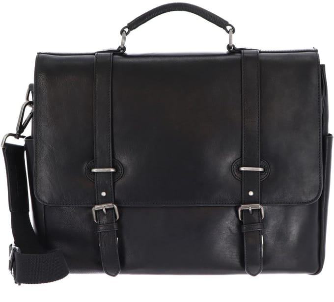Leonhard Heyden Roma laptoptas 2-vaks 13 inch - Zwart